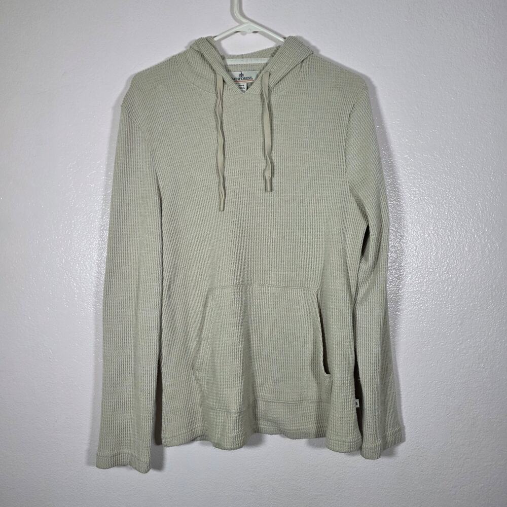 Rainforest Ribbed Knit Hooded Tunic Sweater Light Gray Women’s M